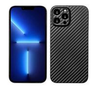 doupi UltraSlim Coque Compatible avec iPhone 13 Pro (6,1 Pouces), Carbon Fiber Look Optique de Fibre de Carbone Ultra Mince et Ultra léger Bumper Cover Housse de Protection, Noir