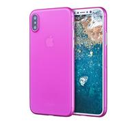 doupi UltraSlim Coque Compatible avec iPhone X (iPhone 10) [ Chargeur sans Fil Pris en Charge ], Fin Mat Ultra Mince et Ultra léger Bumper Cover Housse de Protection, Rose