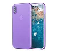 doupi UltraSlim Coque Compatible avec iPhone X (iPhone 10) [ Chargeur sans Fil Pris en Charge ], Fin Mat Ultra Mince et Ultra léger Bumper Cover Housse de Protection, Violet