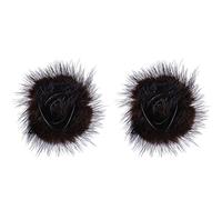 Douqu fourrure Boule de fourrure Fleur amovible à chaussures Clips mignon Décoration de chaussures de mariée de mariage 1 paire approx 4cm,8cm #2