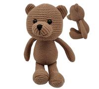d'ours Tricotée | Jouet À Mastication Animale Animale en Peluche Mignonne | Jouet d'ours Au Crochet | 25 Cm / 9,84 Pouces Farcis Animal | Soft Et Câlin | Brun | Matériau en Peluche | pour Les E
