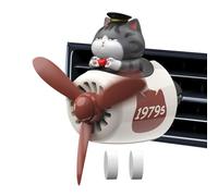 Dous Chien Chat Pilote Voiture, Diffuseur D'arôme Ventilation Voiture Dessin Animé, Clip Parfumé Sortie d'air Voiture Réutilisable avec Hélice Rotative