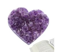 Dous Géod'améthyste | Cristal d'améthyste Naturelle,véritable Quartz Pierre précieuse Naturelle Forme Coeur Couleur Pourpre énergie Brute géoQuartz pour Femmes et Filles