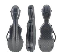 DouscsChart Étui pour violon 4/4 en fibre de carbone - Coque rigide ultra légère avec porte-archet et hygromètre pour musiciens professionnels (noir)