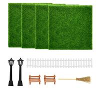 DOUSELLA 10 PCS Mini Pelouse Artificielle 15cmx15cm Mini Simulation Gazons Herbe de Mousse Miniature Pelouse Artificielle pour Jardin Miniature Tapis de Pelouse Verte Artificielle pour Micro Paysage