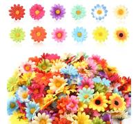 DOUSELLA 120 PCS Tête de Marguerite Artificielle Petite Fleur Artificielle en Soie Fausse Tête de Fleur de Marguerite Tête de Fleur Artificielle Mini Fleurs Artificielles Deco Mariage pour DIY, 4cm