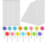 DOUSELLA 120 Pièces Bâtonnets de Sucettes en Acrylique Bâtonnets de Sucettes Transparentes Baton Acrylique Cake Topper Bâton Pop Cake Réutilisable Bâton Sucette Pop Cake 15cm pour Bonbons Gâteaux