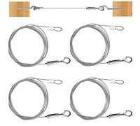 DOUSELLA 4 PCS Câble Métallique en Acier Inoxydable 2M*1,5MM Fil de Suspension pour Cadre Photo Câble de Suspension Réglable avec Boucle et Crochet Fil Suspension Cadre pour Lumière Rideaux Vêtements