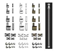 DOUSELLA 60 PCS Réparation Fermeture à Glissière en Alliage de Zinc Kit de Reparation Fermeture Eclair Kit de Réparation de Fermeture à Glissière en Métal Bouchon de Fermeture Éclair pour Veste Jeans