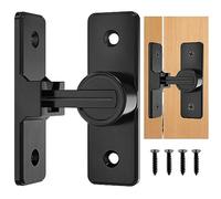 DOUSELLA Verrou Porte Coulissante Noir Loquet de Serrure de Porte à 90 Degrés Verrou Serrure de Fermeture Porte Boulon de Verrouillage de Boucle en Alliage de Zinc avec 4 Vis pour Porte Fenêtre