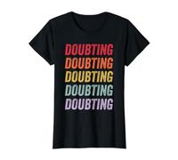 Douter T-Shirt Graphique avec Valeur, Femme, Noir, L