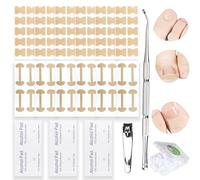 D'outils de Patch Élastique de Ongles Incarnés Set, Respirant Patch de Correction des Ongles D'orteil avec Cure-Ongles, Autocollant Correcteur Incarné pour Traitement Prévention des Inflammations