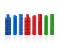 DOUUCO Lot de 8 décorations de crayon à mâcher en silicone non toxique - Accessoire sensoriel à mâcher pour la dentition, l'autisme, le TDAH et les besoins des enfants