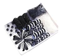 douuyaoo Filles Accessoires De Cheveux Ensemble, Mini Bandes Chouchous Coloré, Pinces à Cheveux,Porte-queue, Couleur Set de bandeaux à cheveux,Elastique Cheveux Fille