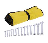 DouWen MO 14Pcs Combination Wrench Set, Open End Double Head Wrench, 45# Steel Manual Fasteners with Chrome Plated Finish, Mirror Polished Socket Spanner for Auto Repair and Home Maintenance