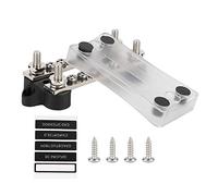 DouWen MO Barre Omnibus 16 Voies 100 A avec Couvercle, borne de Distribution d'alimentation pour Voiture, boîte de jonction électrique pour Bateau Marin avec 4 Goujons, Base isolée pour Le c