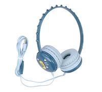 DouWen MO Casque Filaire pour Enfants avec Microphone, écouteurs Supra-Auriculaires pour Enfants, Volume réglable, Son stéréo, Casque Dinosaure avec Prise Jack 3,5 mm, Conception légère et (Bleue)