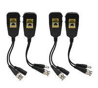 DouWen MO Émetteur vidéo HD 4 pièces avec balun d'alimentation Anti-Foudre, émetteur-récepteur vidéo HD CVI TVI AHD CVBS 2 en 1 pour systèmes de caméras de sécurité de 2 à 8 MP