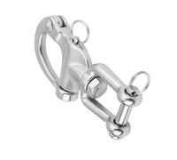 DouWen MO Mousqueton pivotant à mâchoire en Acier Inoxydable 316, Manille pivotante Robuste pour drisse de Spinnaker de voilier, Mousqueton à dégagement Rapide Haute résistance avec Anneau (128mm)
