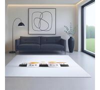 Doux Anti-Derapant Lavable Poils Courts Tapis Blanc Noir Cartoon Nourriture Mignon 60_x_90_cm Convient aux Chambres, dortoirs, Salons et décoration intérieure.