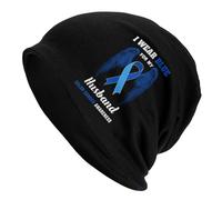 Doux Bonnet De Nuit Je Porte du Bleu pour La Sensibilisation Au Cancer du Côlon De Mon Mari Chapeau De Ski Multifonctions Cycling Cap pour Le Camping, Le Sport, Adultes