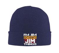 Doux Bonnet Tricoté,Je suis Jim Et Je Fais des Choses comme Jim,Bonnet Hiver Chaud Tricot,Respirant Casquette Tricoté pour Sports,Adultes,Cyclisme