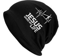 Doux Bonnet Tricoté,Jésus A Sauvé Ma Vie Battement De Cœur Religieux,Bonnet Hiver Chaud Tricot,Épais Chapeau Tricoté pour Femme,Ski,Adultes