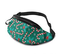 Doux Candy Cane Fanny Pack Sac de Taille décontracté avec Ceinture réglable Sacs Banane pour Hommes Femmes Voyage Sport Course à Pied
