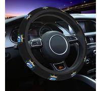 Doux Car Volant Couverture Armoiries De Cuba Drapeau Cubain Housse De Volant Élastique Couvre Volant De Voiture pour Camion, SUV, Décoration De Voiture