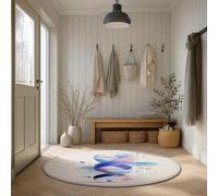 Doux Carpet pour Salon Chambre Dressing Blanc Bleu Simple Tapis Round Dégradé ADN Hélice Tapis De Salon Moderne Sofa Carpets pour Chambre Fille Carpets 90 cm