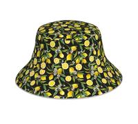 Doux Chapeau De Plage,Le-Mon Fruits Fleurs Feuilles Imprimé Bonnet De Soleil Personnalisé Chapeaux De Visière pour Femmes Été Randonnée