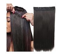 Doux Clip dans les extensions de cheveux vrais humains Extensions noirs naturels Double trame, raides doux avec 5 clips en une seule pièce Long(22inches 1PC)