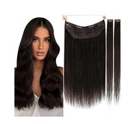 Doux Clip dans les extensions de cheveux vrais humains, naturels doux faits à la main for femmes, clip longs et raides l'extension Long(#2,18 inches)