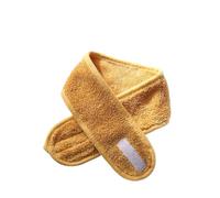 Doux corail polaire réglable large bandeau Yoga Spa bain douche maquillage lavage visage cosmétique for femmes dames accessoires pour le nettoyage du visage(Yellow)