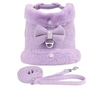 Doux Et Confortable Automne Et Hiver Chaud Harnais pour Chien Ensemble De Laisse Mignon Chihuahua Carlin Bouledogue Français Harnais Gilet Costume avec Nœud Papillon Harnais pour Chat Et Chien,VI