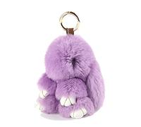 Doux Et Moelleux Lapin Porte - Clés Mignon En Peluche Lapin Porte - Cclés En Peluche Lapin Porte - Clés En Fausse Fourrure Porte - Clés Pompon Porte - Clés Décoration (Violet (18 cm))