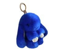 Doux Et Moelleux Lapin Porte - Clés Mignon En Peluche Lapin Porte - Cclés En Peluche Lapin Porte - Clés En Fausse Fourrure Porte - Clés Pompon Porte - Clés Décoration (Bleu foncé (18 cm))