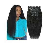 Doux Extensions de cheveux crépus raides à clipser 10 26 pouces, 8 pièces/ensemble, extensions sans couture, brésiliens Remy Long(22inches)