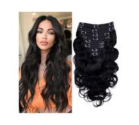 Doux Extensions de cheveux humains Body Wave à clips, 120 g/lot, for femmes Long(22inches,240g)