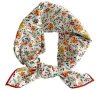 Doux Femmes Écharpe Coton Petit Carré Hijab Cou Carré Bandana Bandeau Foulard Imprimé Fleuri Écharpe Femme Foulard