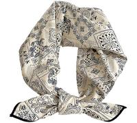 Doux Femmes Écharpe Coton Petit Carré Hijab Cou Carré Bandana Bandeau Foulard Imprimé Fleuri Écharpe Femme Foulard