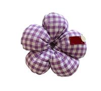 Doux fleur éponge gros intestin bandeau cheveux Plaid imprimé femme Simple rotule en caoutchouc(05- Purple)