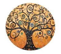 Doux Lavable Rond Tapis Abstrait Arbre de Vie Accent Antidérapant Fantasy Swirl Luxe Cercle Tapis pour Salon Cuisine 160cm