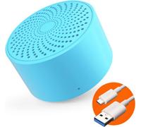 Doux mini haut-parleur portable Bluetooth à contrôle vocal avec fonction téléphone bleu