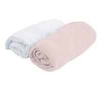 doux nid lot 2 draps-housses birdy - 70x140 cm - blanc / rose - jersey Blanc G