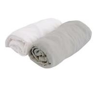 Doux nid lot 2 draps-housses jersey blanc et gris perle 60 x 120 cm G