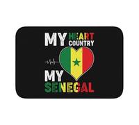 Doux Paillasson Mon cœur Mon Pays Mon Sénégal Tapis extérieur Tapis de Bain 40×60cm pour Jardin,Baignoire,Chambres