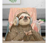 Doux Paresseux 3D Printed Plaid Microfibre Décor de Maison Style Slow Throw Blanket Canapé Chambre 40x50(100x130cm)