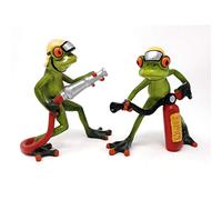 Doux Pompier Grenouille avec Tuyau Décoration Figurine Décoration Figurine Décorative Grenouille