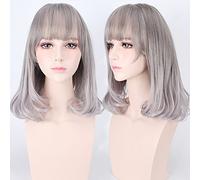 Doux sœur Quotidien Bandeaux d'air Lolita Grandma Gris Gradient Cos Perruque Tête de Fleur de Poire Couleur : PL-446